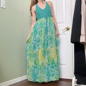 Crochet paisley maxi dress